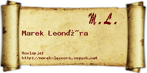 Marek Leonóra névjegykártya